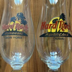 Hard Rock Cafe 2 Hurricane Glasses